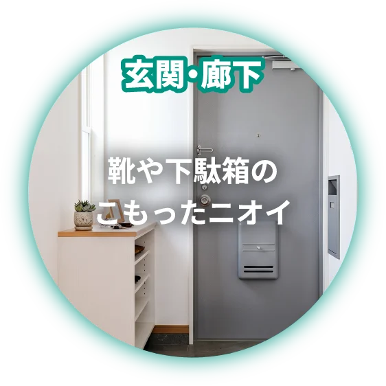 玄関・廊下 靴や下駄箱のこもったニオイ