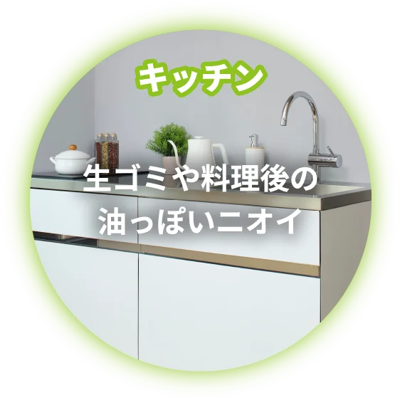 キッチン 生ゴミや料理後の油っぽいニオイ